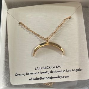Elizabeth Stone laid back glam moon necklace NEW